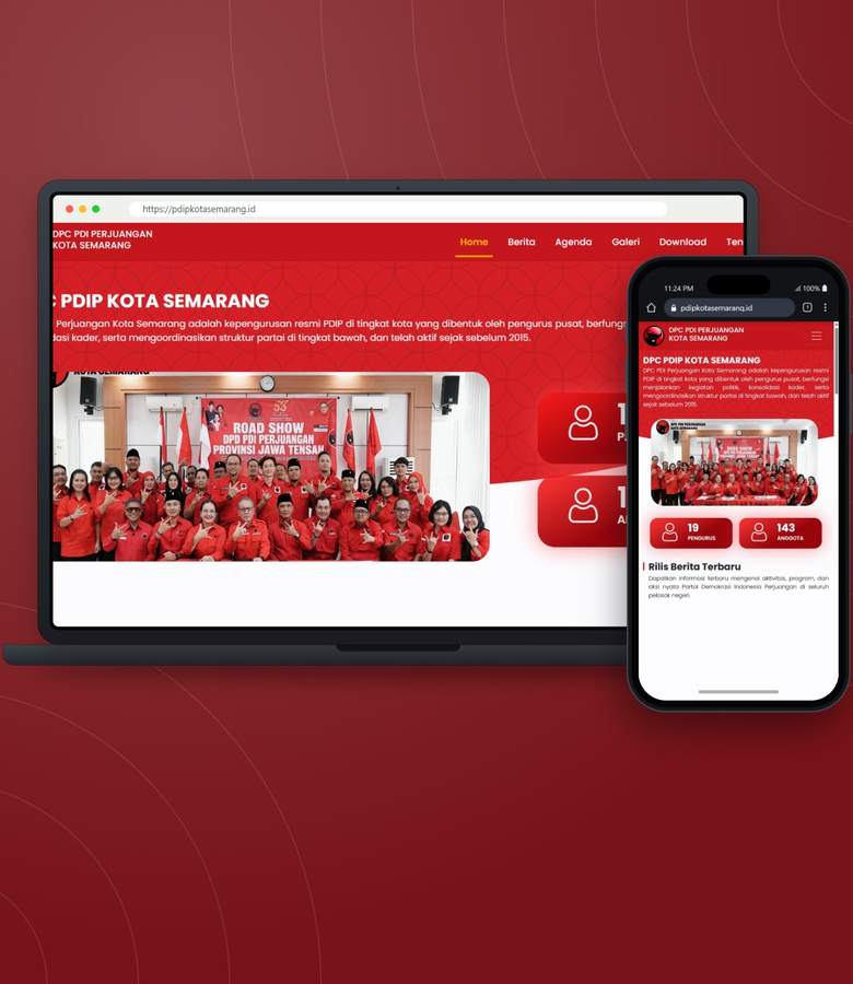 Tampilan website Website Profil dan Informasi DPC Kota Semarang